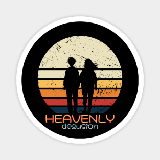 Heavenly Delusion or Tengoku Daimakyou anime character Kiruko and Maru in distressed vintage sunset Magnet